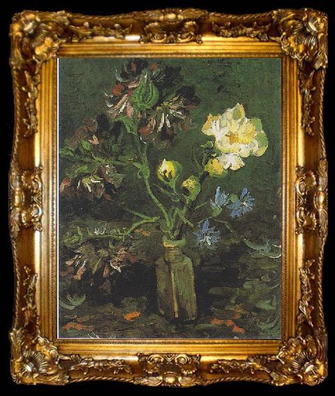 framed  Vincent Van Gogh Vase with Forget-me-not and Peony, ta009-2